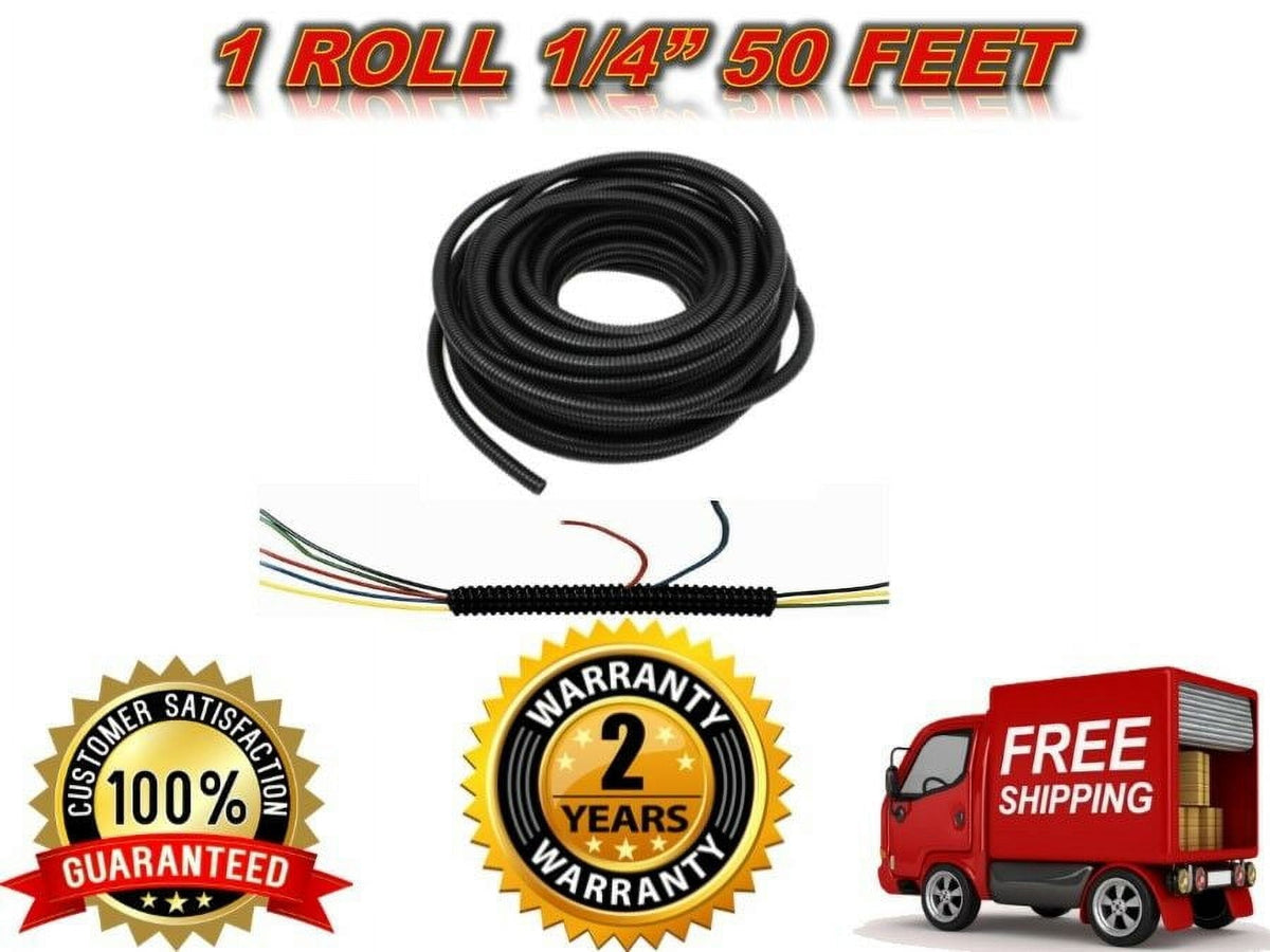 MR DJ SLT14 50 FEET 1/4" SPLIT LOOM WIRE TUBING HOSE COVER PA DJ HOME MARINE