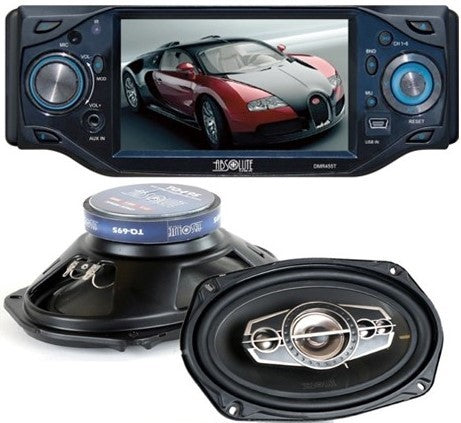 Absolute DMR-455 4.5" DVD/CD/MP3 Player Motorized 4 x 80W + 6x9" 4 Way Speaker