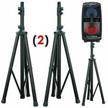 Load image into Gallery viewer, 2 MR DJ SS350B Speaker Stand with Road Carrying Bag Universal Black Heavy Duty Folding Tripod PRO PA DJ Home On Stage Speaker Stand Mount Holder with Road Carrying Bag