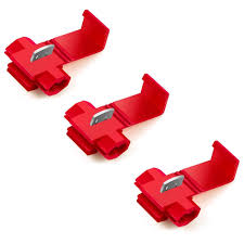 MR DJ 50pcs Lock Quick Splice Wire Terminals Snap Lock Red 18-22 AWG