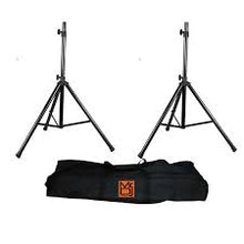 Load image into Gallery viewer, 2 MR DJ SS350B Speaker Stand with Road Carrying Bag Universal Black Heavy Duty Folding Tripod PRO PA DJ Home On Stage Speaker Stand Mount Holder with Road Carrying Bag