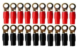 0 Gauge Ring Terminal 20 Pack 1/0 AWG Wire Crimp Cable- Red/Black 5/16 Mr DJ