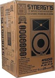 Mr. DJ SYNERGY15 15" Powered Active 4500w Pro DJ PA Speaker w Bluetooth + TWS