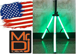2 MR DJ SS700LED Universal Light Up Multi Color LED Speaker Stands with Remote
