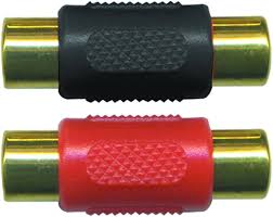 MR DJ FF100-10 Barrel RCA Connector Female/Female Red & Black Bag Of 10