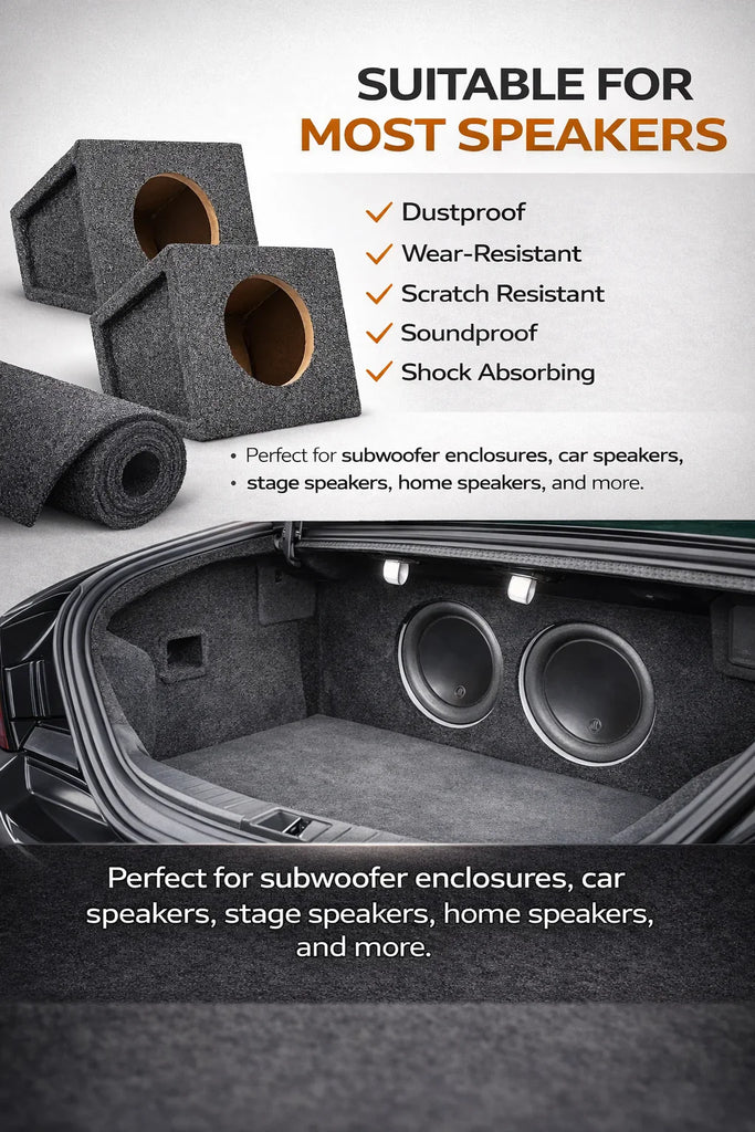 MR DJ MC150BK 150' x 4' Carpet Black Carpet for Speaker Sub Box Carpet RV Boat Marine Truck Car Trunk Liner PA DJ Speaker Box Upholstery Liner Carpet