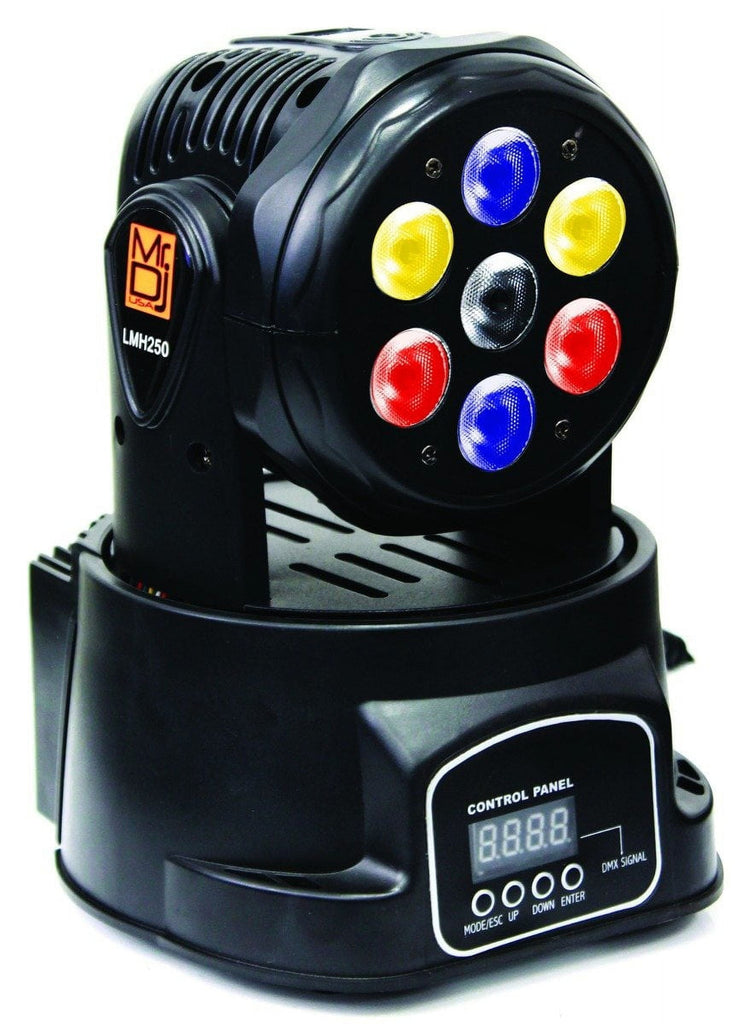 MR DJ LMH250 100W RGBW 7-LED Wash Moving Head Light DMX Stage Light DJ Party Lights