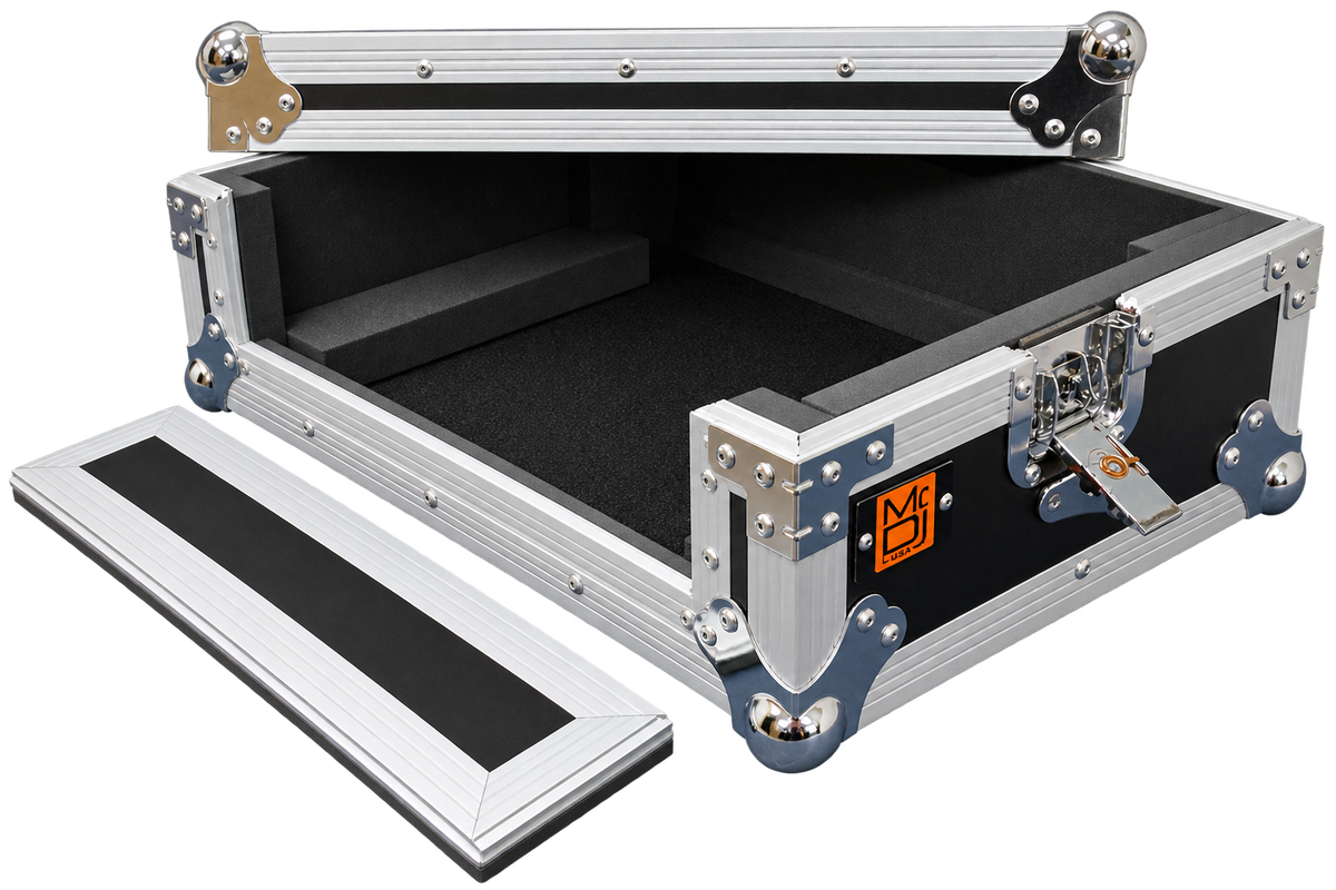 MR DJ CASE500 Universal Flight Chest Style DJ Coffin Case Removable Cover Foam Interior Lockable Butterfly Latches