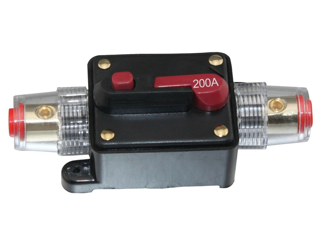 Absolute ICB200 200 Amp Circuit Breaker 4/8 AWG Inline Manual Reset Fuse Holder