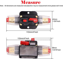 Load image into Gallery viewer, 2 Absolute ICB60 60 Amp Circuit Breaker 4/8 AWG Inline Manual Reset Fuse Holder