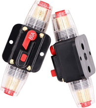 Load image into Gallery viewer, 2 Absolute ICB60 60 Amp Circuit Breaker 4/8 AWG Inline Manual Reset Fuse Holder