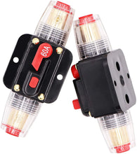Load image into Gallery viewer, 2 Absolute ICB40 40 Amp Circuit Breaker 4/8 AWG Inline Manual Reset Fuse Holder