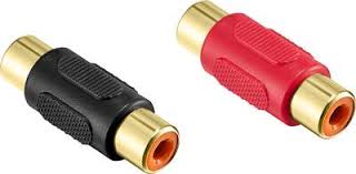 MR DJ FF100-10 Barrel RCA Connector Female/Female Red & Black Bag Of 10