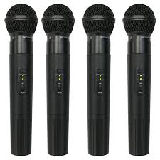 MR DJ MICVHF8800 4 Channel Professional PA/DJ/KTV/Karaoke VHF Handheld Wireless Microphone System with Digital Receiver