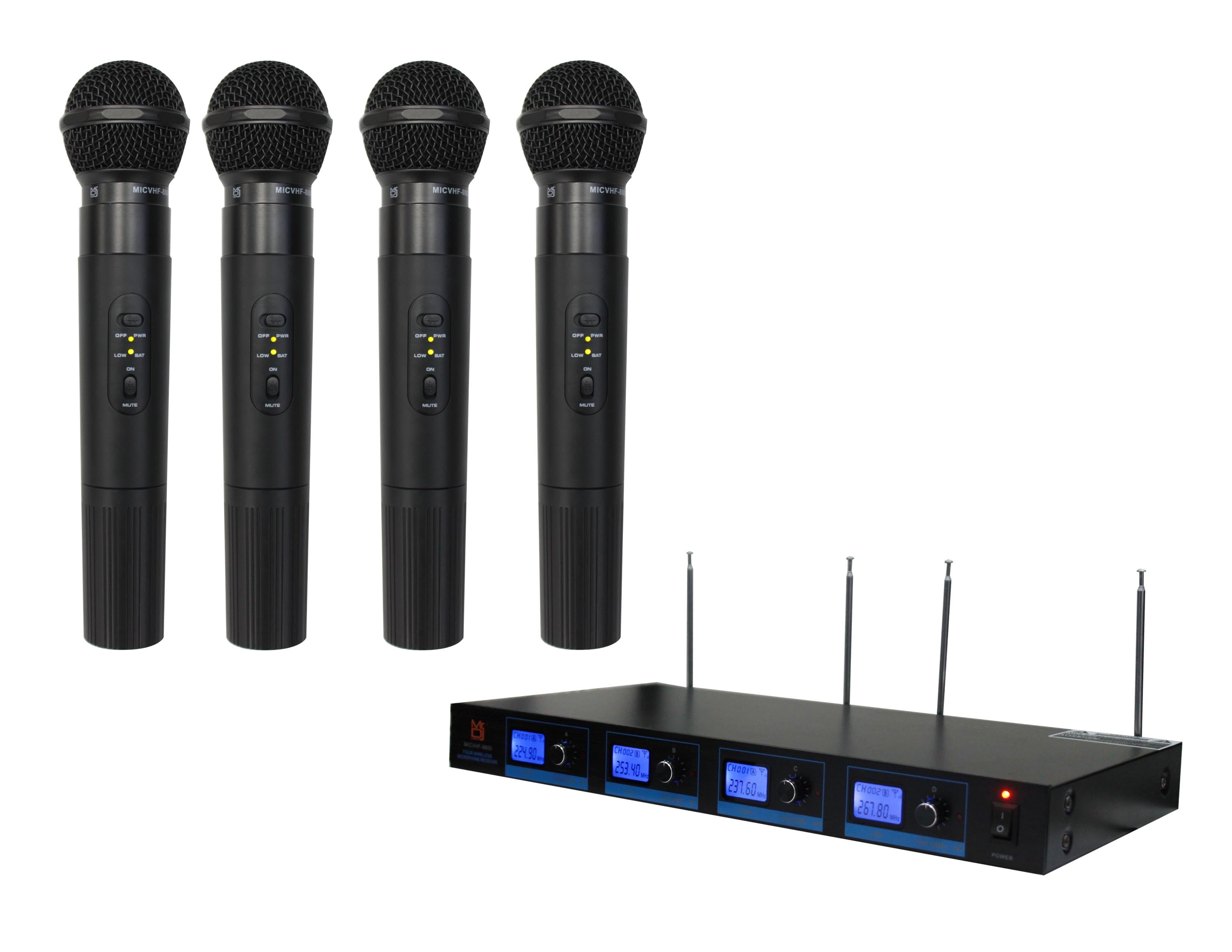 Wireless Microphone System 4-Ch with Digital Receiver – Mr Dj USA