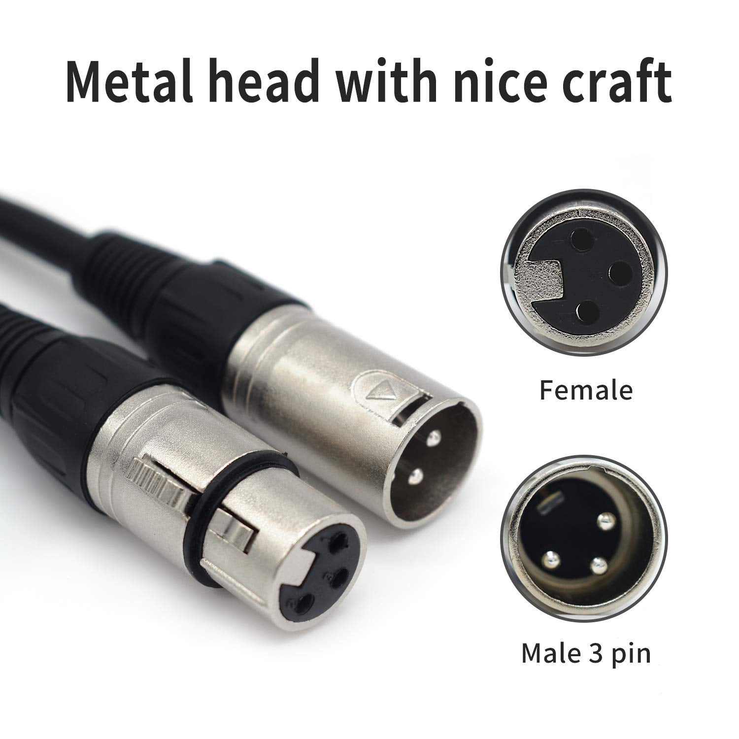 MR DJ CDMX25-3 25' DMX 3-Pin XLR Male to Female Pro Stage DJ Lighting DMX Cable