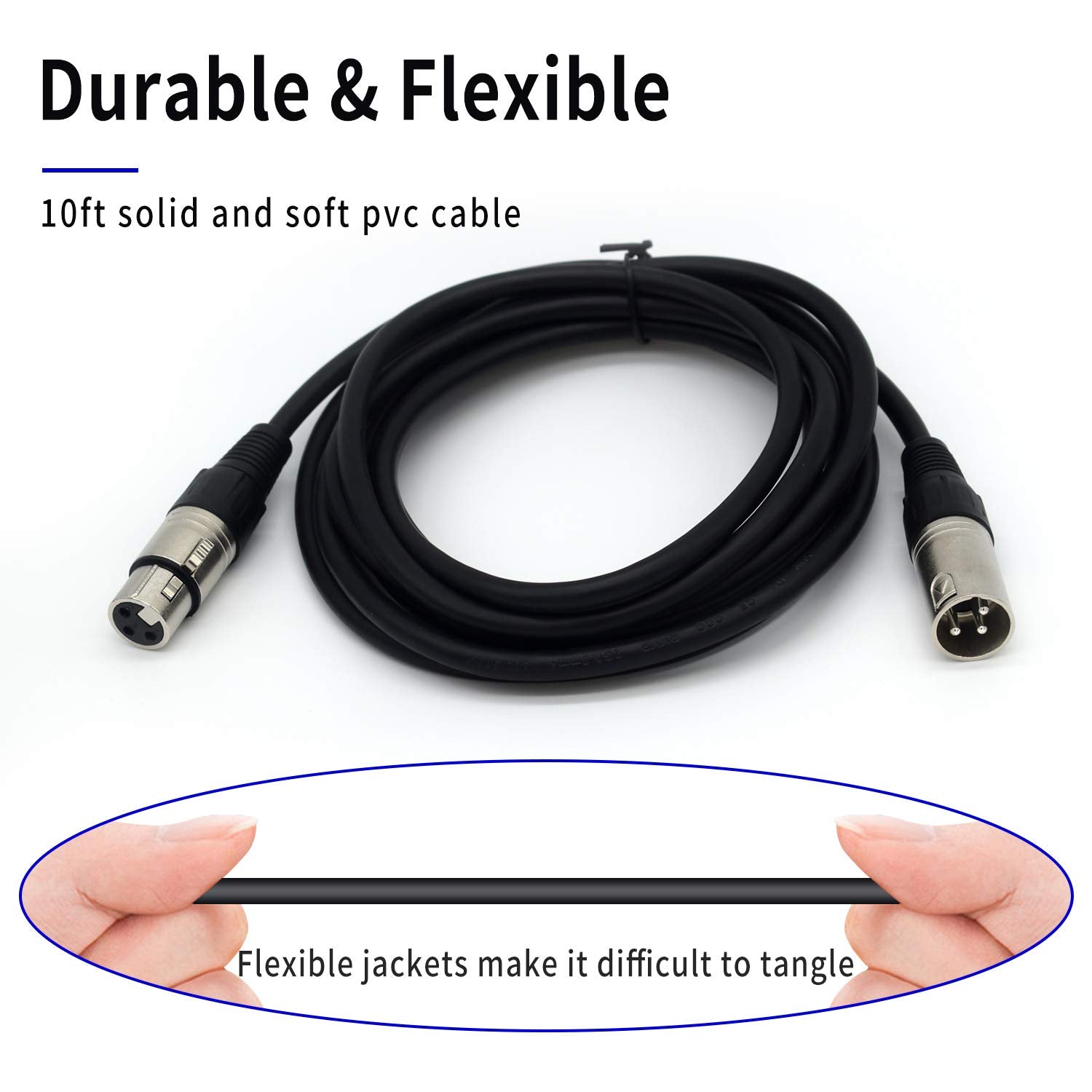 MR DJ CDMX25-5 25' DMX 3-Pin XLR Male to Female Pro Stage DJ Lighting DMX Cable