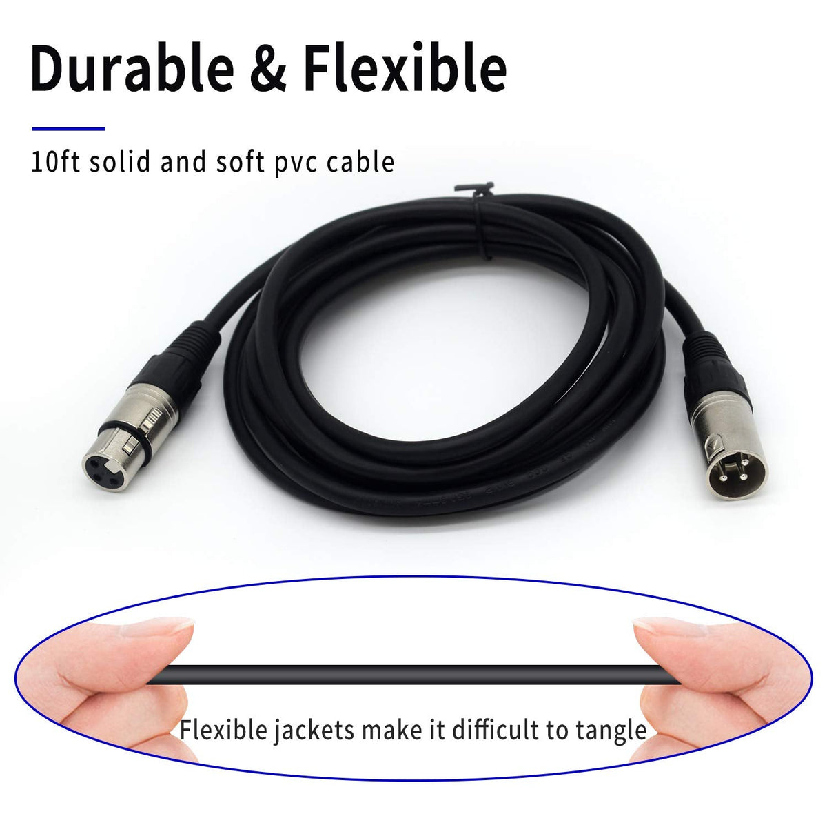 MR DJ CDMX25-3 25' DMX 3-Pin XLR Male to Female Pro Stage DJ Lighting DMX Cable