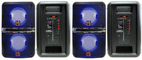Dual 6.5" MR DJ GOPACK portable speaker with Bluetooth, USB, Micro SD, and LED accent lighting.