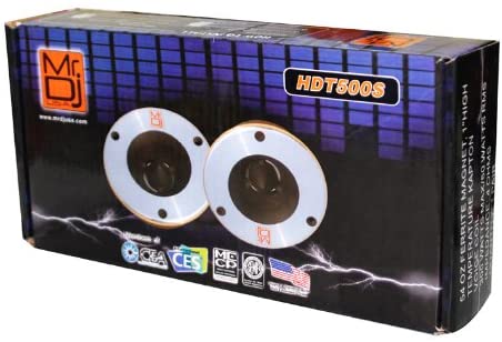 Mr. Dj HDT500S 600W Pair Slim 4-Inch Titanium Bullet High Compression Tweeter for Car, Van, ATV, UTV, Marine, Boat, Motorcycle, Motorsports, and Competition