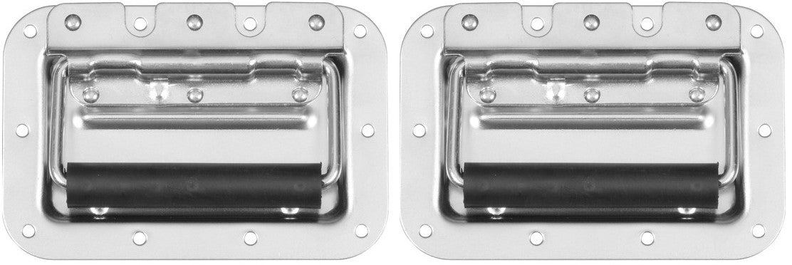 2 MR DJ HR100C Spring Loaded Recesses Handle Medium Spring Loaded Recessed Heavy Duty Chrome Flight Case Speaker Cabinet Road Case Handle