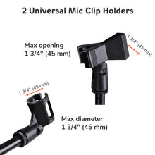Load image into Gallery viewer, MR DJ MS800 Universal Heavy-Duty Tripod Microphone Stand with Mic Holder Clips