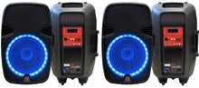 Load image into Gallery viewer, 2 MR DJ PBX2690LB 15" Bluetooth Speaker 2-way 15" PA DJ 3500 Watts Active Powered Bluetooth Karaoke Speaker with LED Accent Lighting