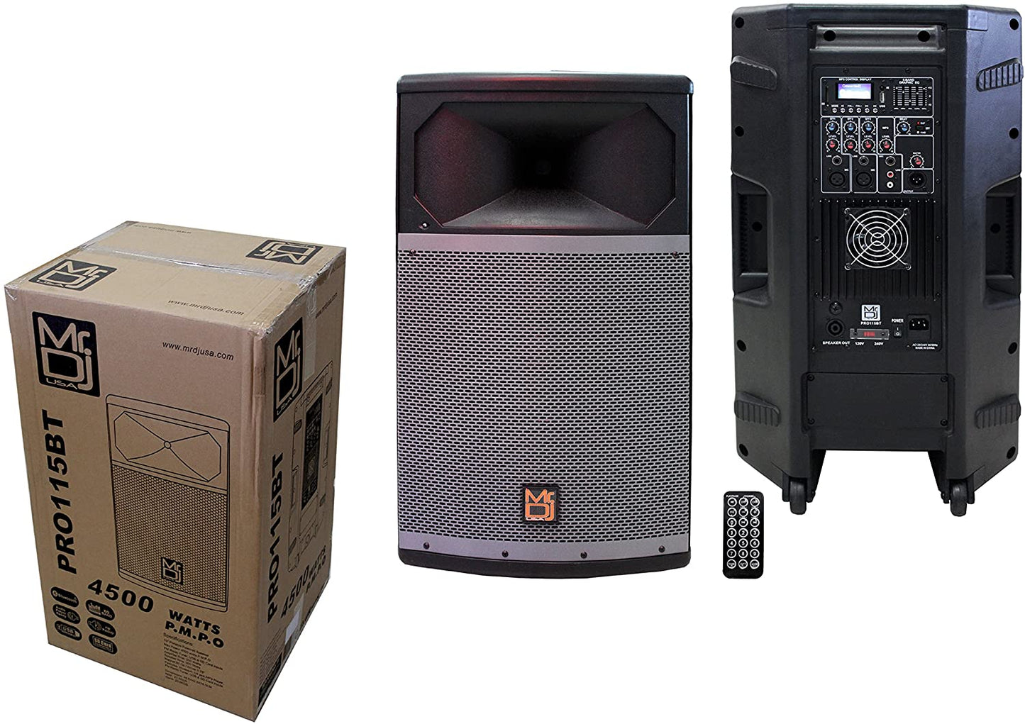 MR DJ PRO115BT PA DJ Powered Speaker PRO PA DJ 15" 2-Way Full-Range Powered/Active DJ Loudspeaker