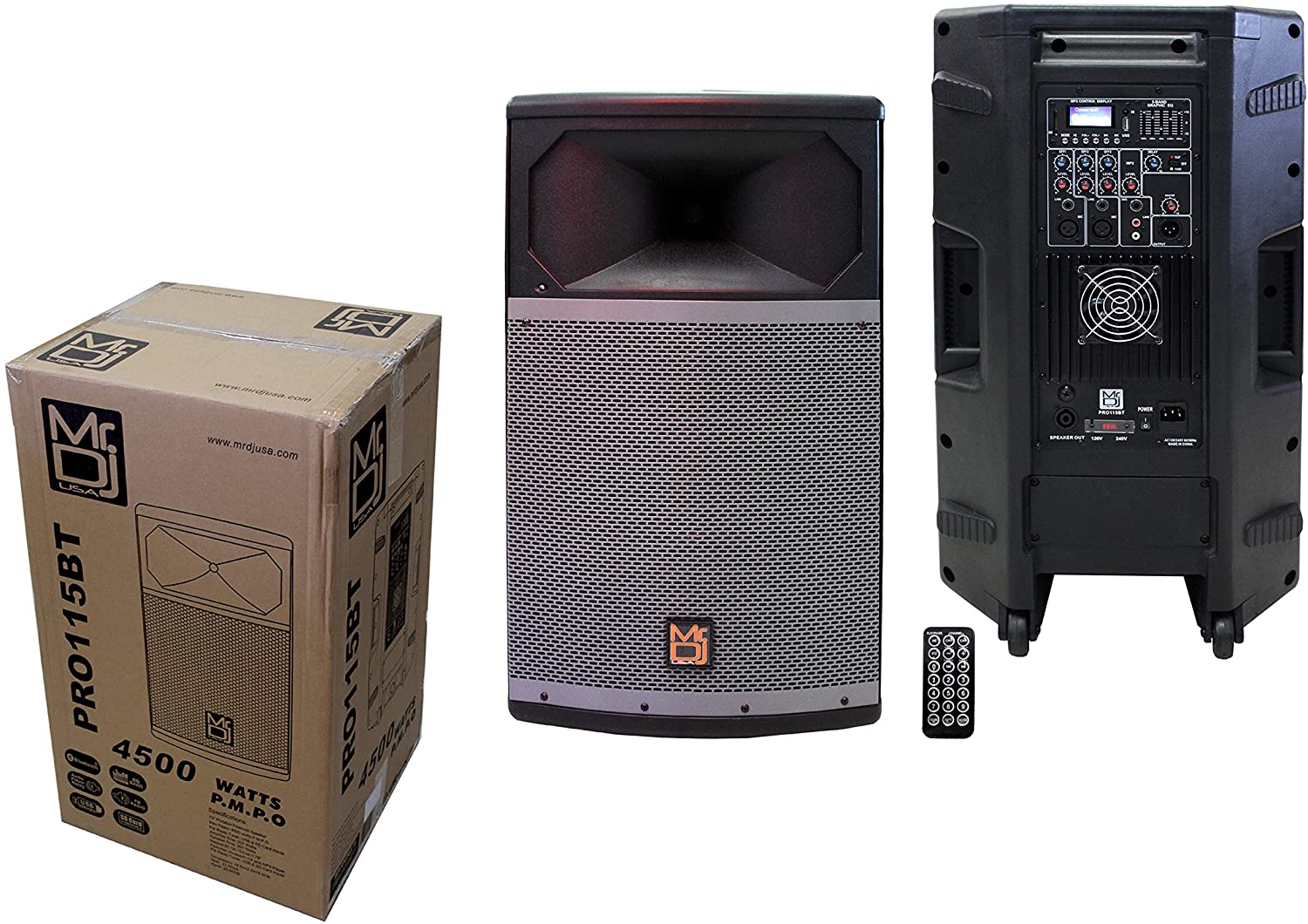 MR DJ PRO115BT PRO PA DJ 15" 2-Way Powered/Active Live Sound Loudspeaker
