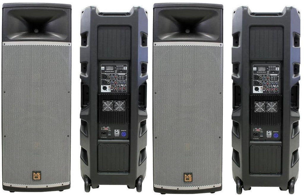 2 MR DJ PRO215BT PA DJ Dual 15" Full-Range Powered/Active Multipurpose Loudspeaker