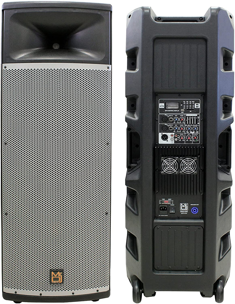 2 MR DJ PRO215BT PA DJ Dual 15" Full-Range Powered/Active Multipurpose Loudspeaker
