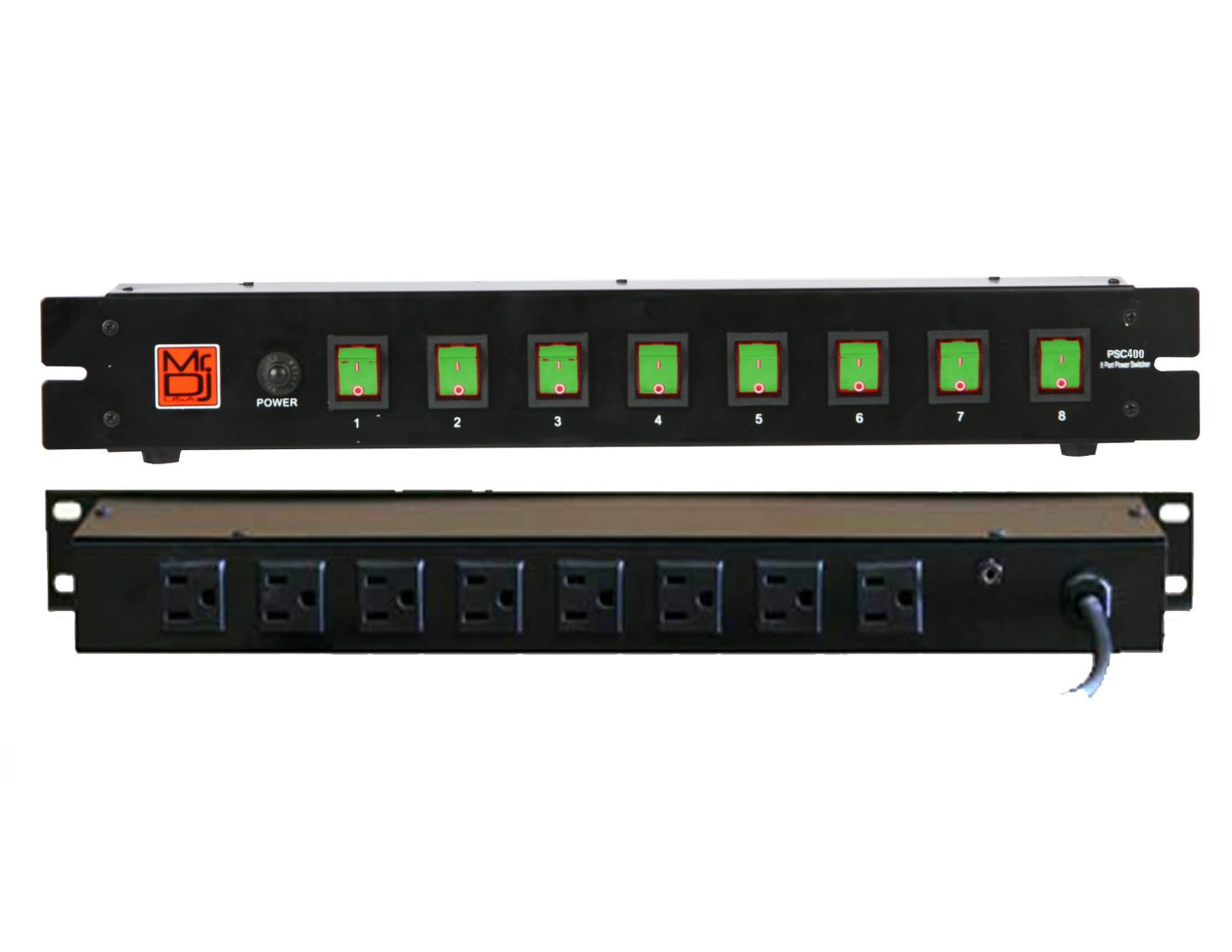 MR DJ PSC400 Professional 8-Outlet Rack Mount Power Conditioner Power Distribution Unit