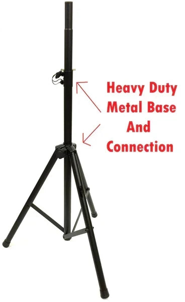 2 Pack MR DJ SS350B Universal Heavy-Duty Folding Tripod Speaker Stand