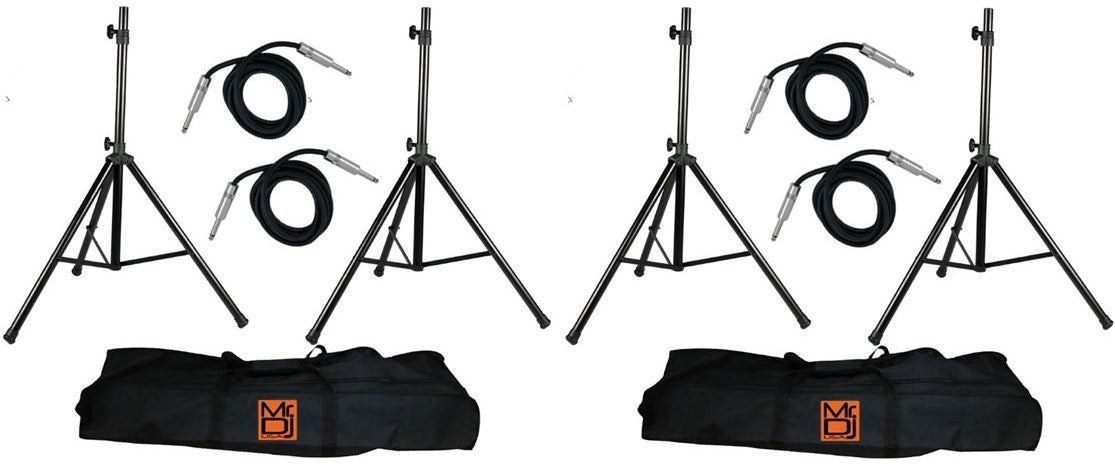 2x Adjustable Speaker Stands Heavy Duty PA Tripod Set