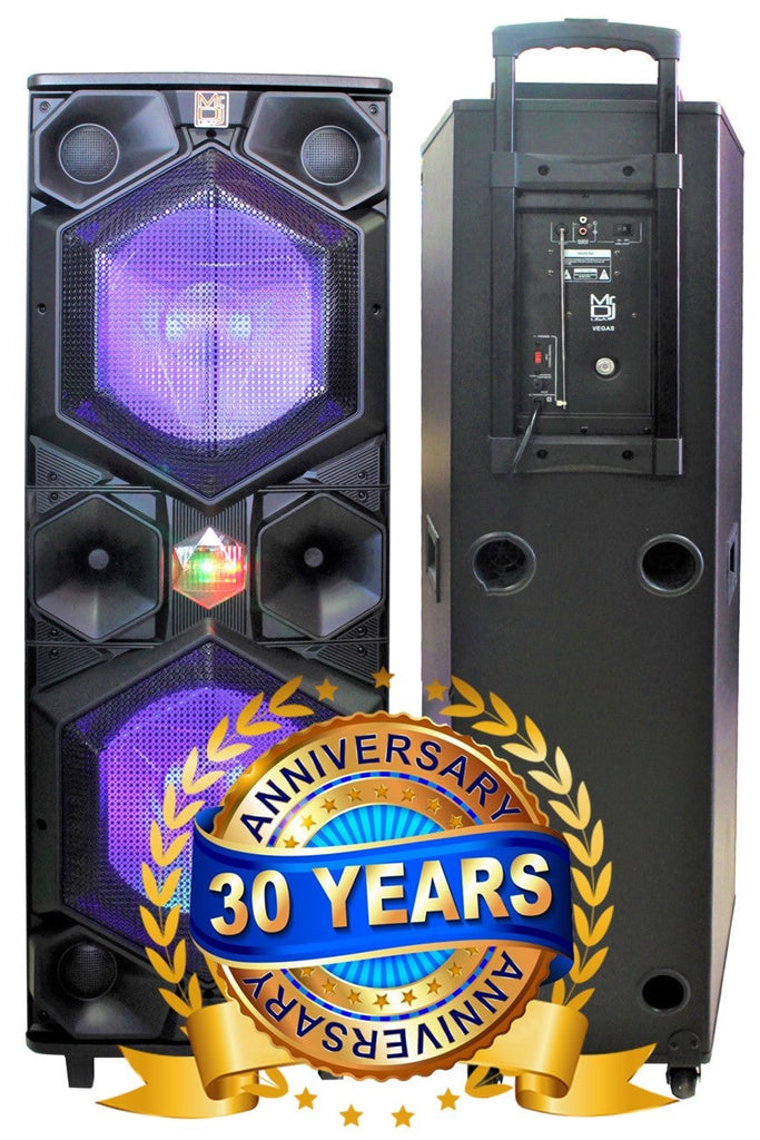 MR DJ VEGAS 3-Way Full-Range Powered/Active DJ PA Live Sound Bluetooth Loudspeaker