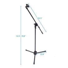 Load image into Gallery viewer, MR DJ MS800 Universal Heavy-Duty Tripod Microphone Stand with Mic Holder Clips