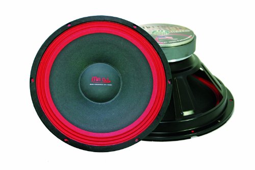 MR DJ PA112 12 inch 500 Watt dj woofer subwoofer in black and red design