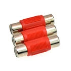 MR DJ USA MDFF100R-10 Female-to-Female RCA Barrel Connector Red (10 Pack)