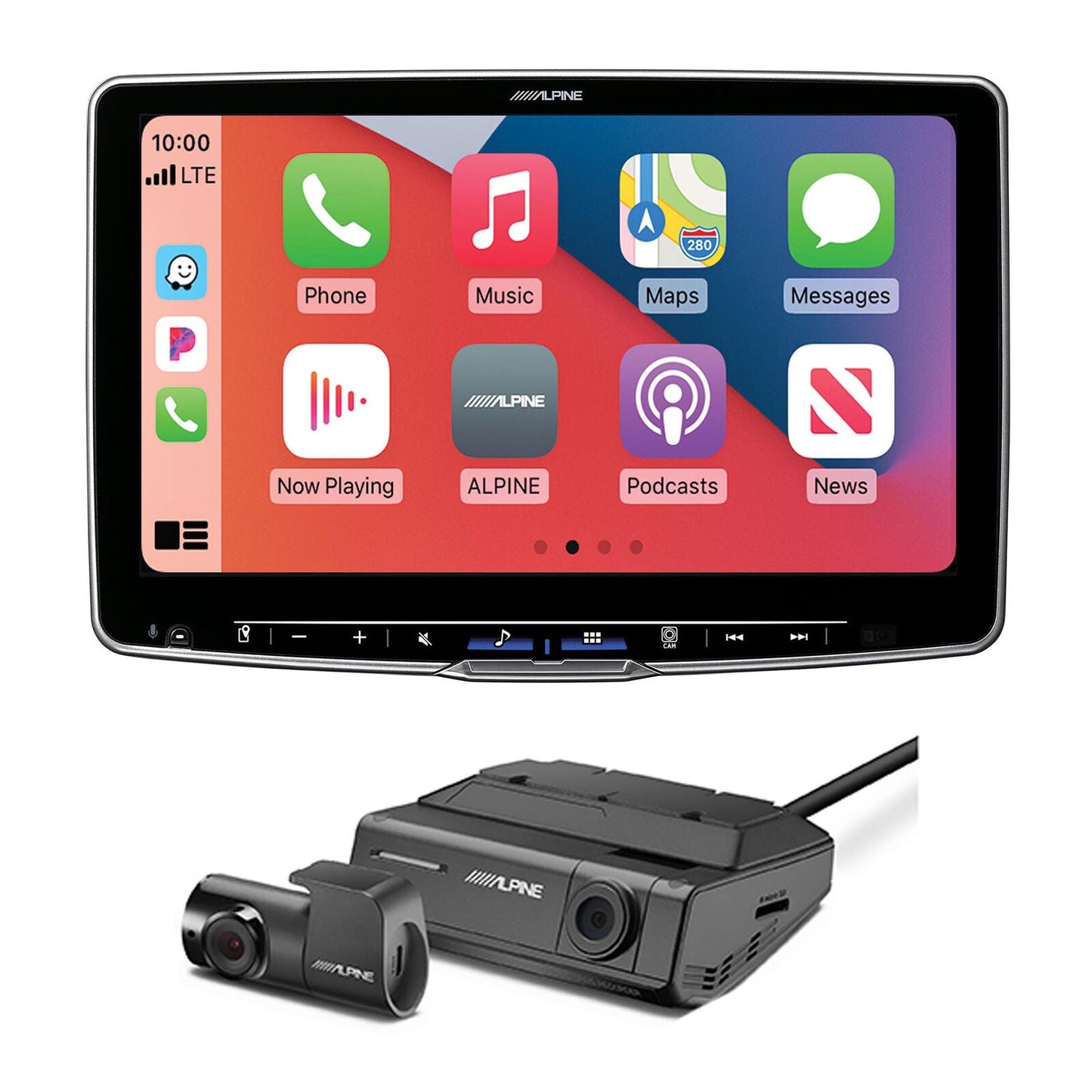 Alpine ILX-F511 Halo11 11" Multimedia Receiver +DVR-C320R Dash Camera +Bullet Camera