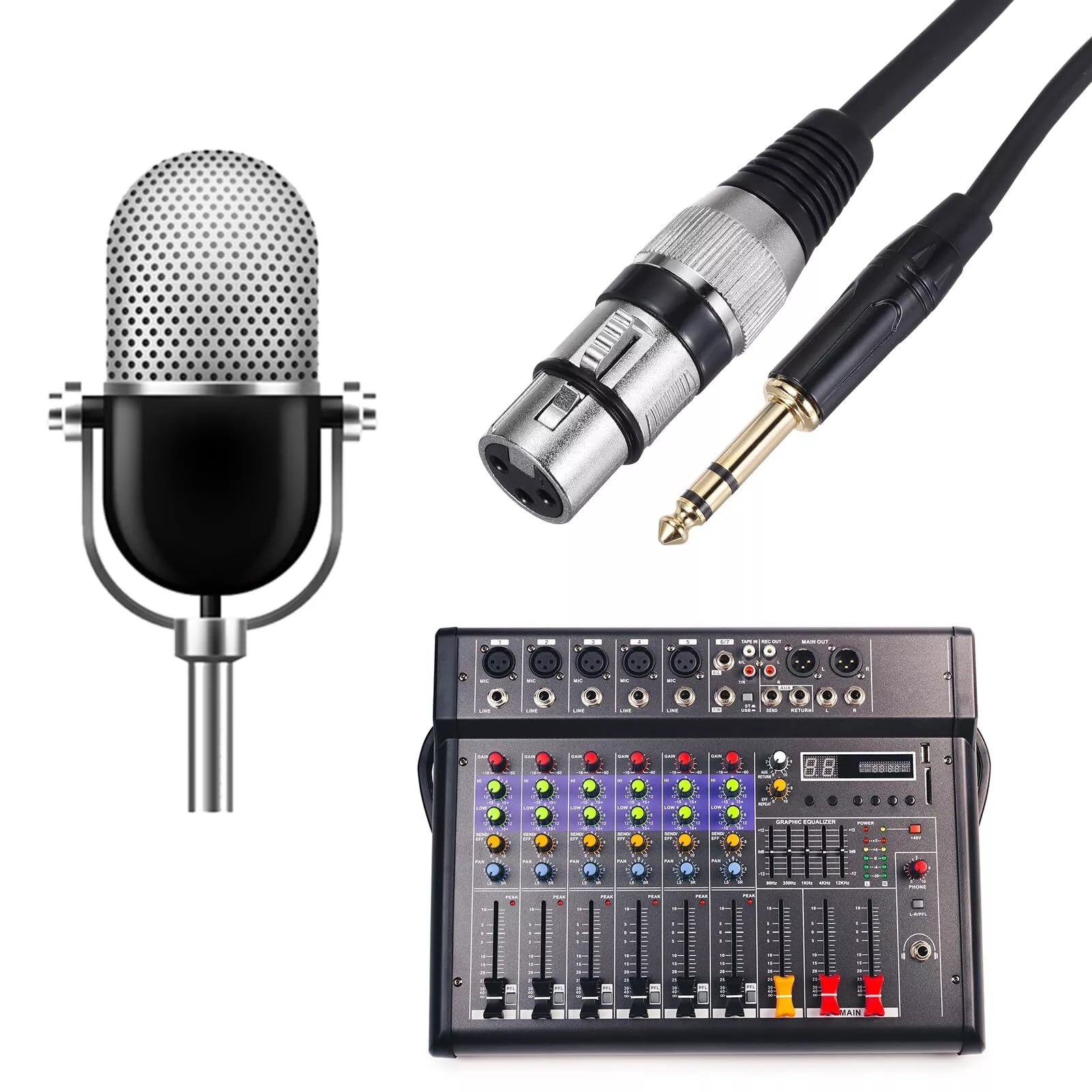 MR DJ CQSXF30 30' Pro PA DJ Karaoke XLR Female to 1/4" TRS Stereo Male Plug Audio Balanced Microphone Cable