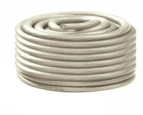MR DJ DP0G-25S 25' 1/0G Power Platinum Silver Wire Strand Cable Ultra Flexible on a spool