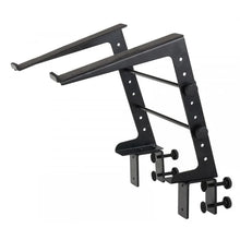 Load image into Gallery viewer, MR DJ LTS109RD Laptop Computer Stand Red Mobile Disc Jockey PC Table Rack Mount Clamp Bracket