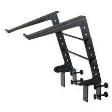 Load image into Gallery viewer, MR DJ LTS109YL Laptop Computer Stand Yellow Mobile Disc Jockey PC Table Rack Mount Clamp Bracket