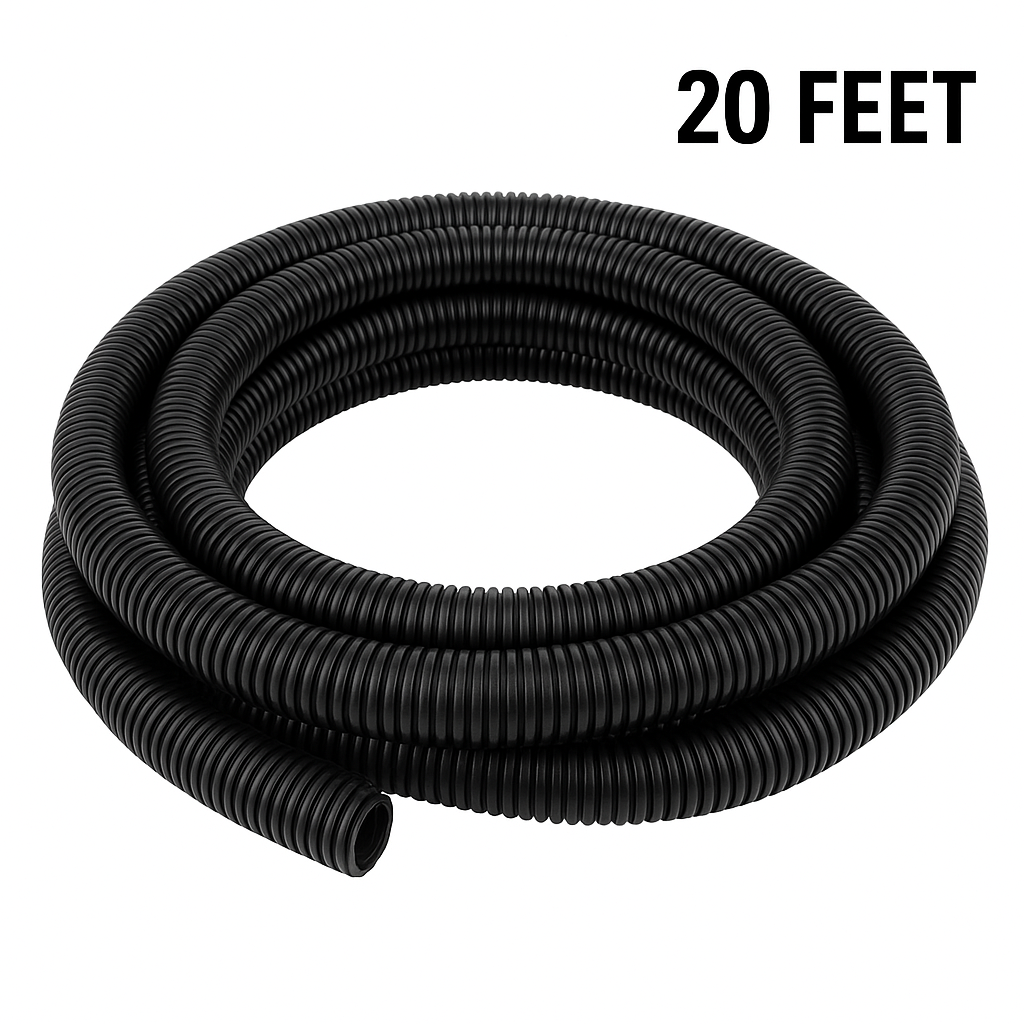 MR DJ 4-Pack 1/4", 3/8", 1/2", 3/4" x 10 Feet Each Split Wire Loom Convoluted Tubing