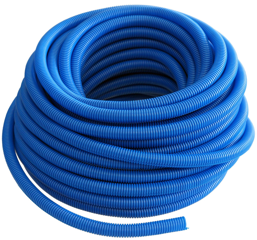 Absolute SLT14BL 100' 1/4" 6.35mm Blue Split Wire Loom Conduit Tubing Sleeve Tube