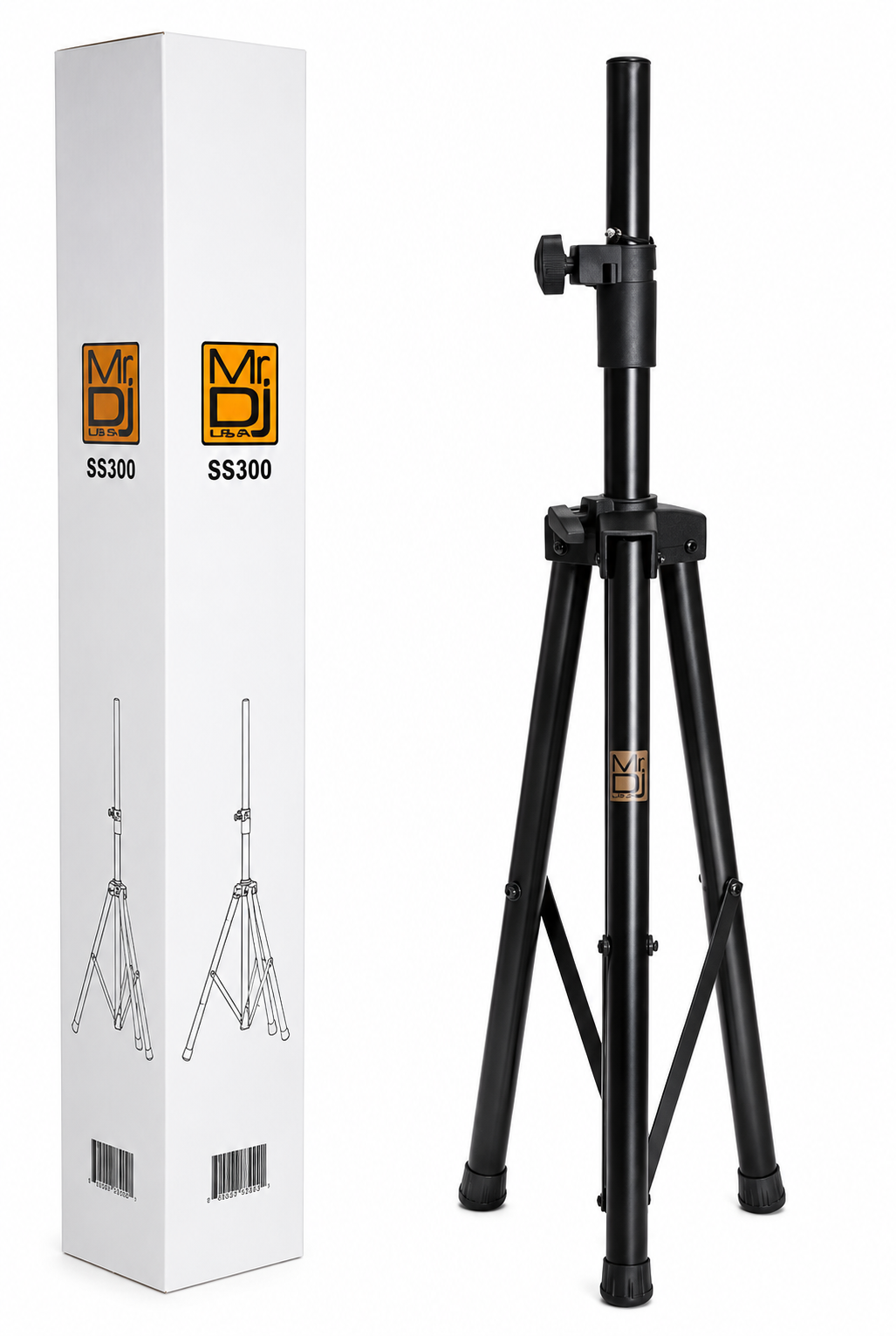 Pair MR DJ SS300 Heavy Duty Pro Adjustable Height Tripod DJ PA Speaker Stands