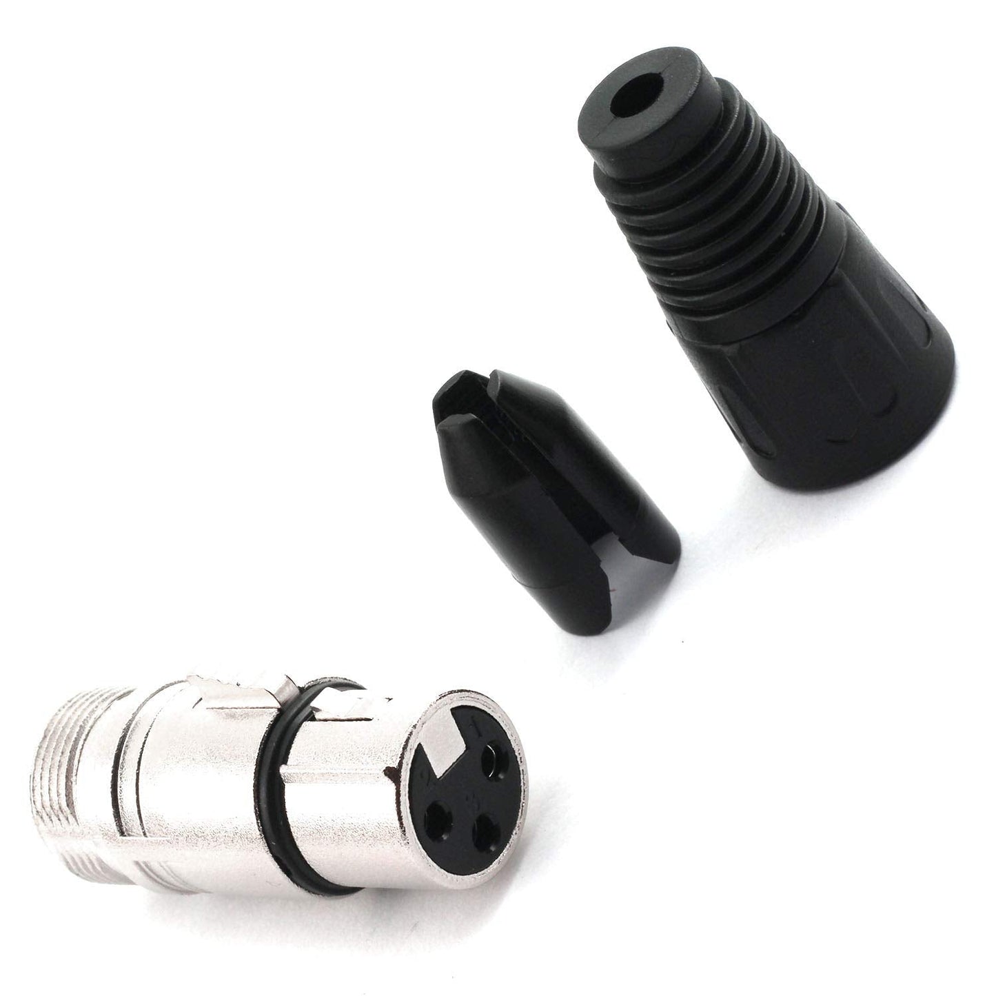 MR DJ XLRFH2 2 3-Pin XLR Female Connector Heads for Audio Microphone & DMX Cable Applications