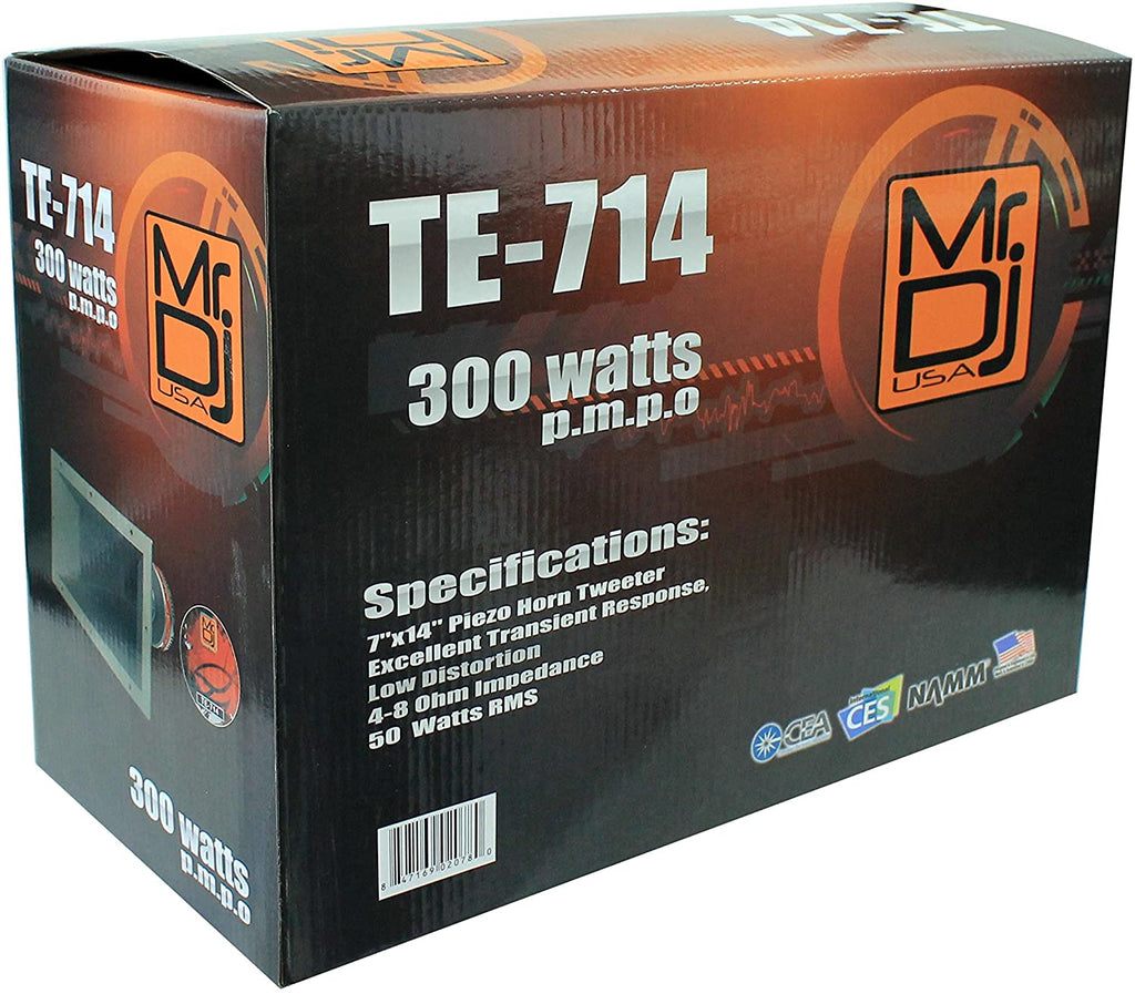 MR DJ TE-714>br/> 7"x14" 300 Watts Piezo Compression Horn Tweeters Driver for PA DJ Speakers