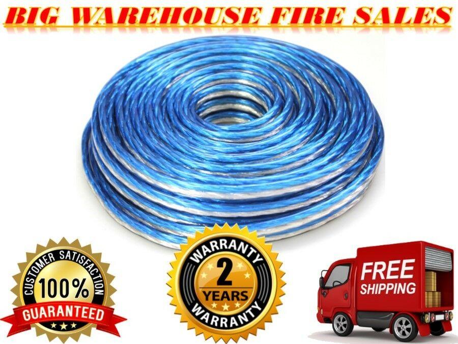 PRO Blue/Silver 25 Ft True 12 Gauge Marine Car, Home Audio Speaker Wire Cable