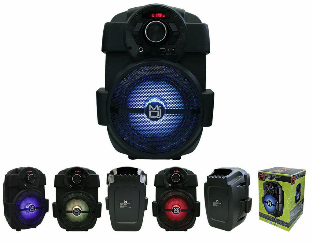 MR DJ PSE65BT<BR/>6.5" Rechargeable PA Speaker +Bluetooth +USB/AUX/FM +RGB LED Light